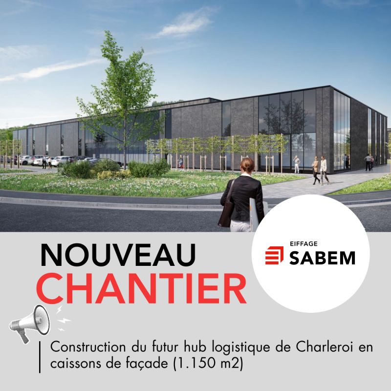 Construction d'un hub logistique innovant sur le site AMS-Sud à Marchienne-au-Pont.